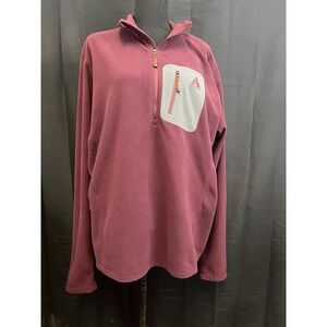 EDDIE BAUER First Ascent Pullover Men XLT‎ Maroon 1/4 Zip Hiking Outdoor Layer